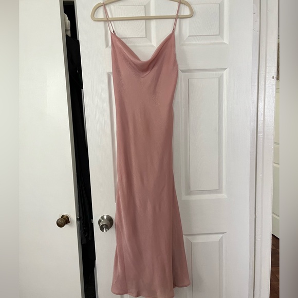 Resa Womens midi Slip Dress Sz M pink Spaghetti Strap formal coquette wedding - Picture 3 of 6